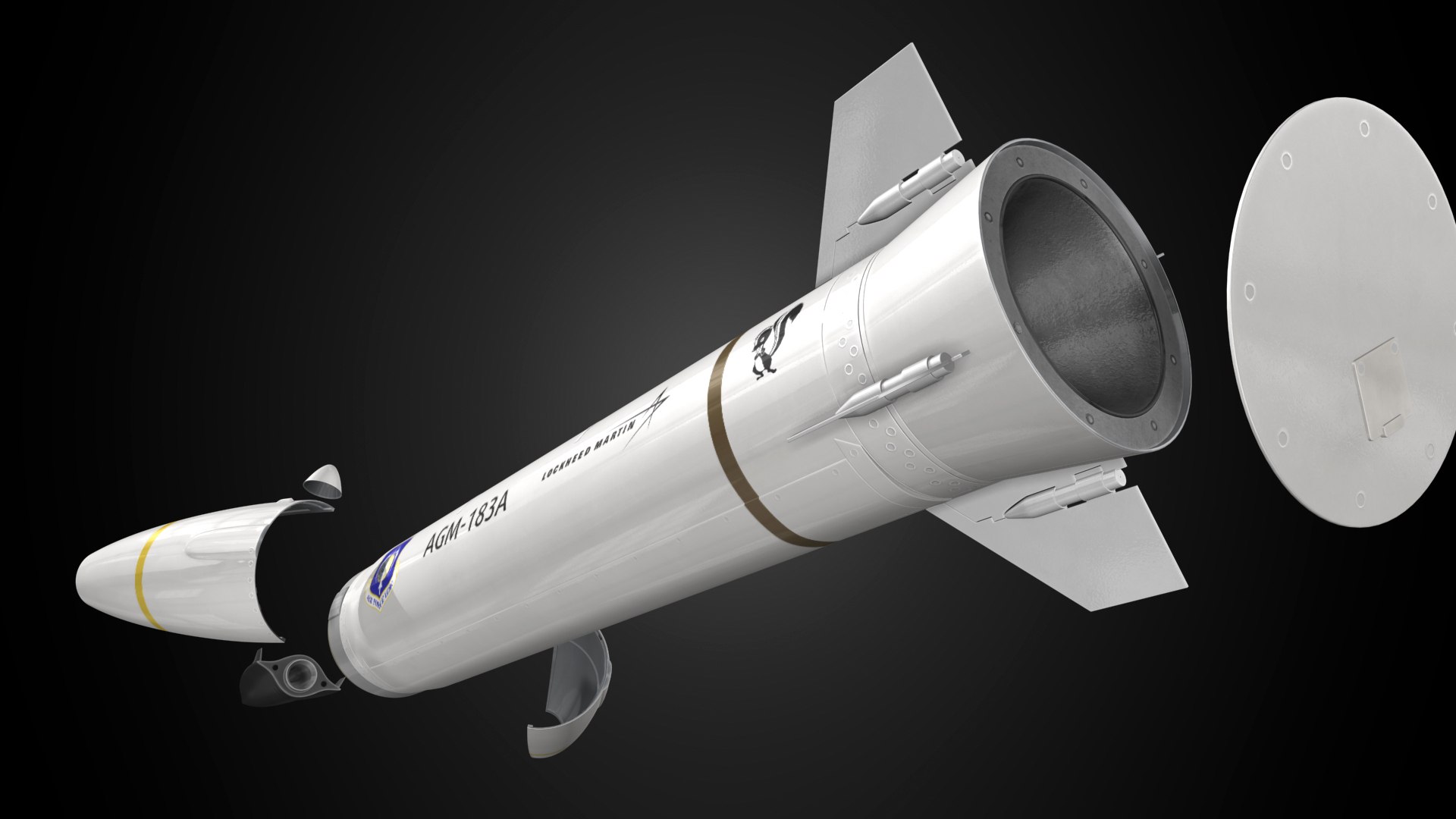 3D AGM-183A Missile https://p.turbosquid.com/ts-thumb/OP/hXwDS0/hh/agm_183a_04/jpg/1733163271/1920x1080/fit_q87/a3b4d5ea5be85ae343c2e678b844676ea91dbf37/agm_183a_04.jpg