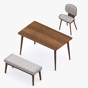 3D table chair bench