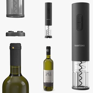 Wine Opener on Bottle Animated