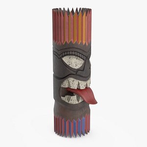 Wooden Tribal Tiki Totem 3D model