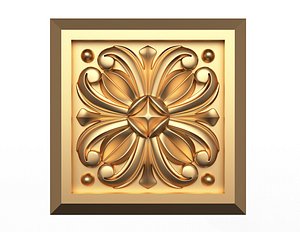 3D Rosette Carved Decoration CNC 019 model