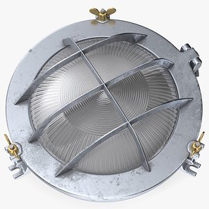 Steel Round Bulkhead Light with Corrugated Glass