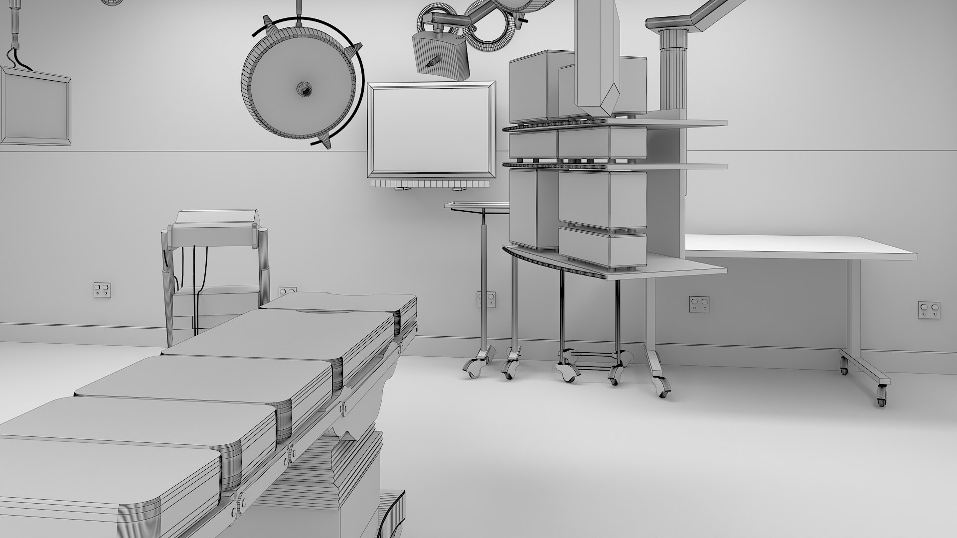 Hospital Operating Room Medical Equipment 3d Model