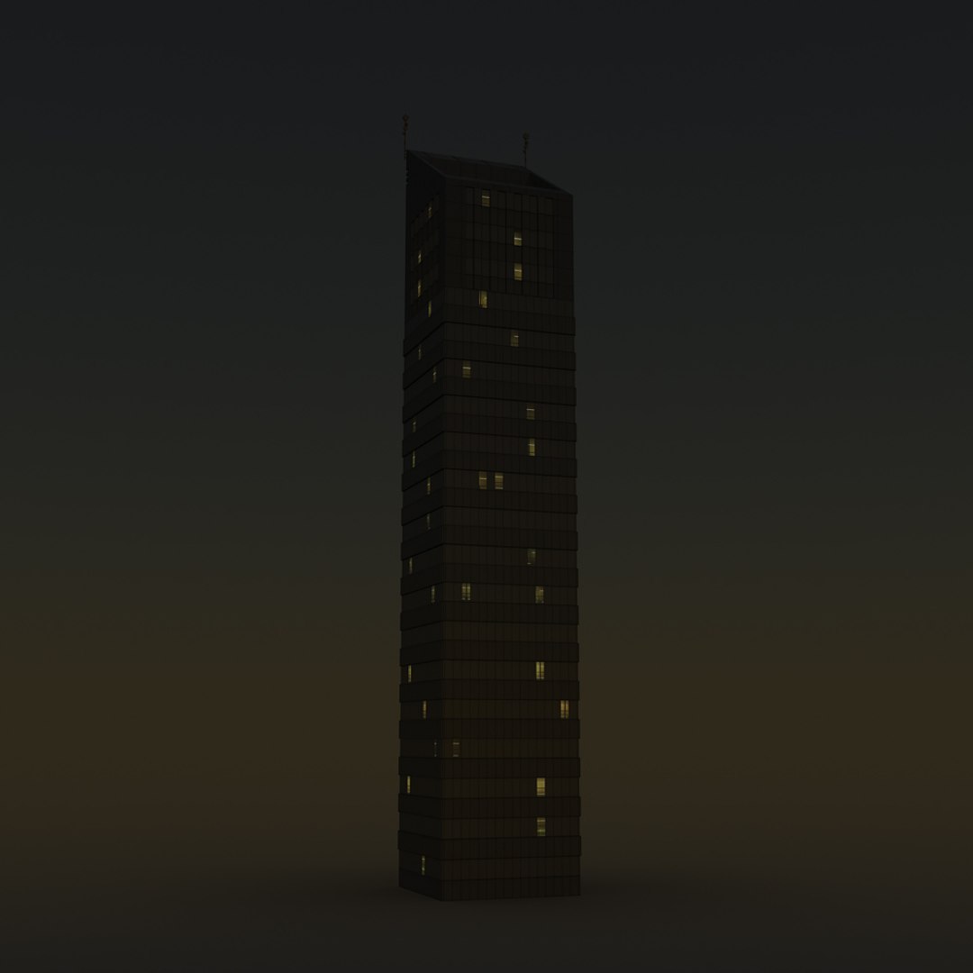 3d model of skyscraper 08 day night