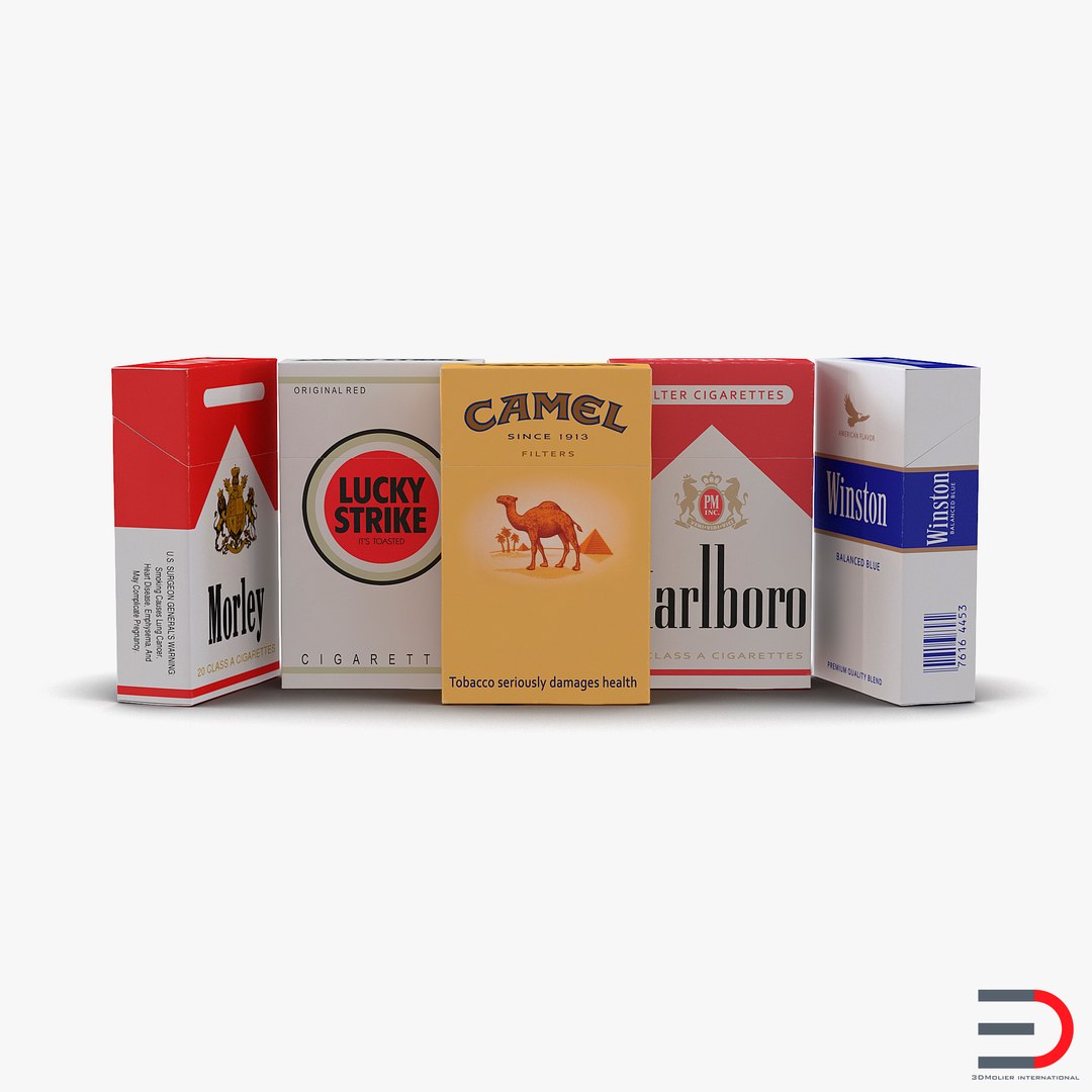 Closed Cigarettes Packs 3D Models Collection 3D model preview