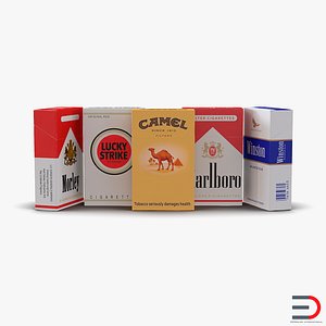 3d model closed cigarettes packs