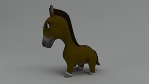 rigged cartoon horse 3D model
