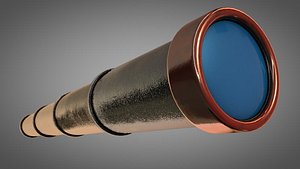 Old vintage worn telescope