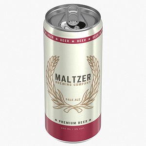 Open Sleek Beer Can 300ml 3D