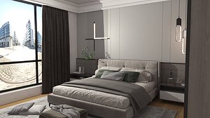 Modern Luxury Master Bedroom Interior Scene model