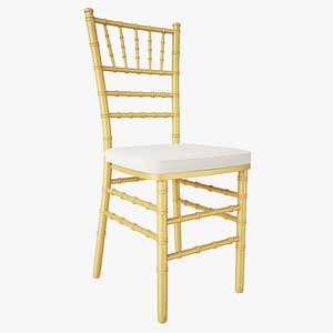 Gold Wood Stacking Chiavari Chair 3D model