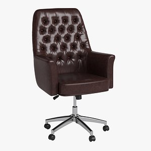 Leather chair on wheels BT-444-Mid 3D