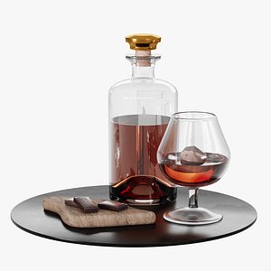 N9 Decanter Cognac with Chocolate on a Tray model