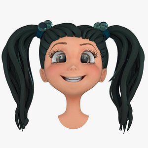 obj cartoon girls head face