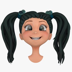 Cartoon Girl Head B5
