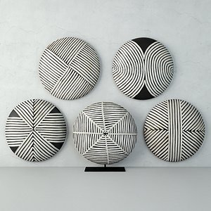 Zulu Round Shields 2 3D model