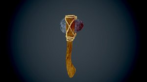3D bloody stone axe