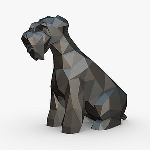 3D model Schnauzer dog figure