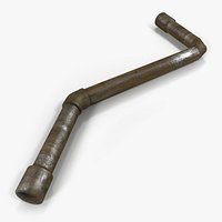 Broken Iron Pipe 14 3D Model