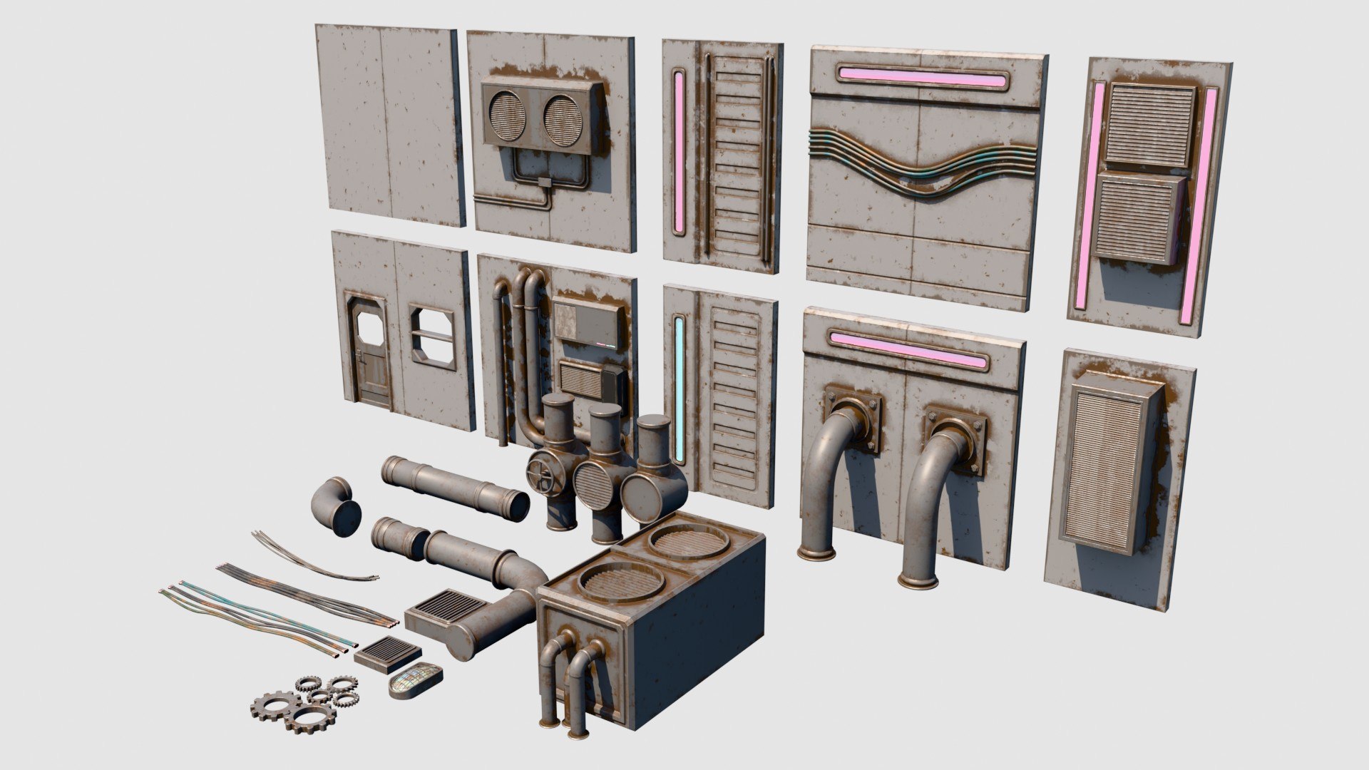 3D model Cyberpunk Industrial Modular Kitbash Set - Post-Apocalyptic Factory https://p.turbosquid.com/ts-thumb/OQ/pMu3TK/eb/cyberpunk05/jpg/1781705418/1920x1080/fit_q87/49a35fdf82cec4a12583251c7f6748964a44dada/cyberpunk05.jpg