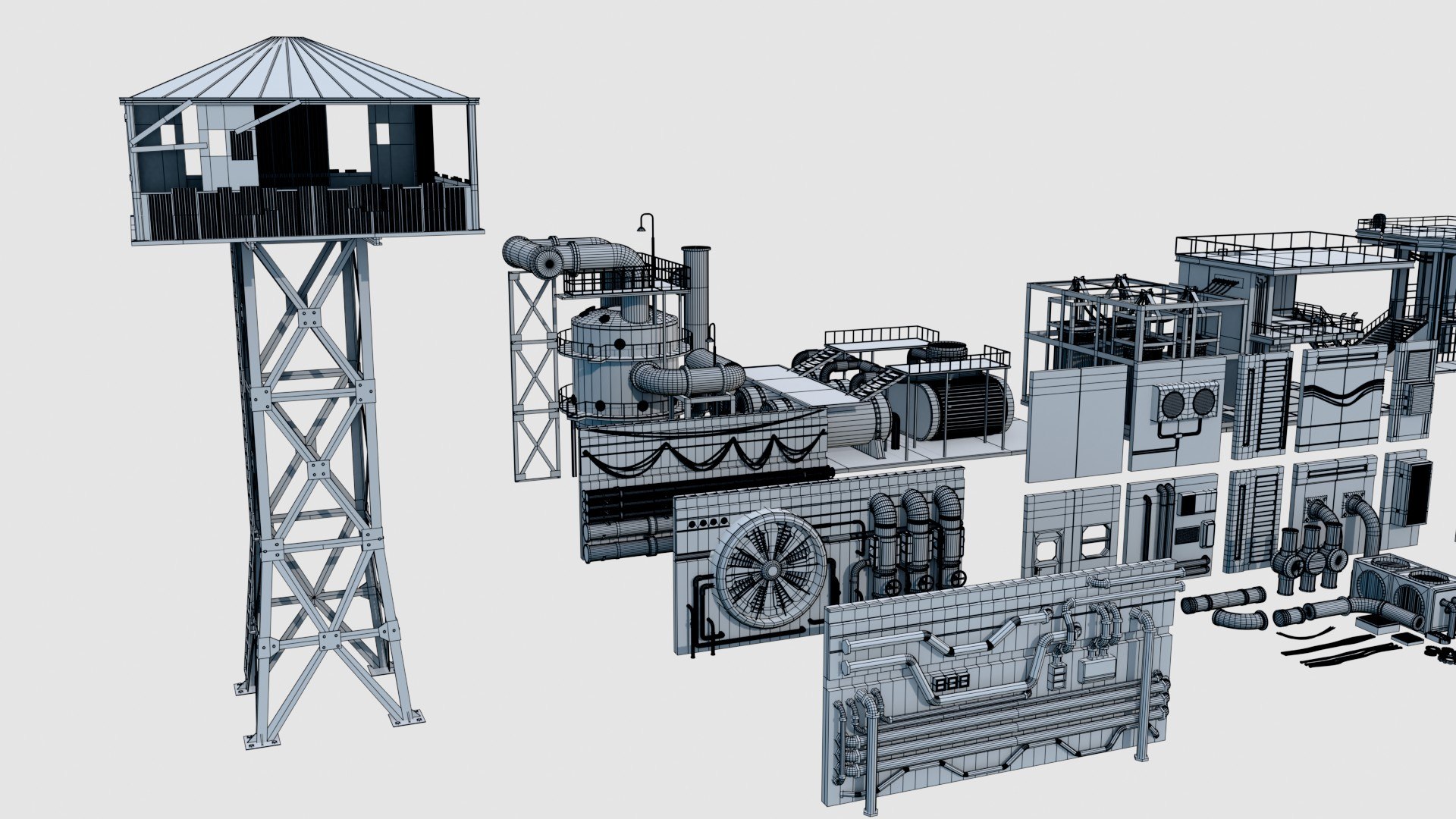 3D model Cyberpunk Industrial Modular Kitbash Set - Post-Apocalyptic Factory https://p.turbosquid.com/ts-thumb/OQ/pMu3TK/nm/cyberpunk26/jpg/1781705504/1920x1080/fit_q87/341e90f13f9a5b8614c6ef08c83af9de4d5d15ba/cyberpunk26.jpg