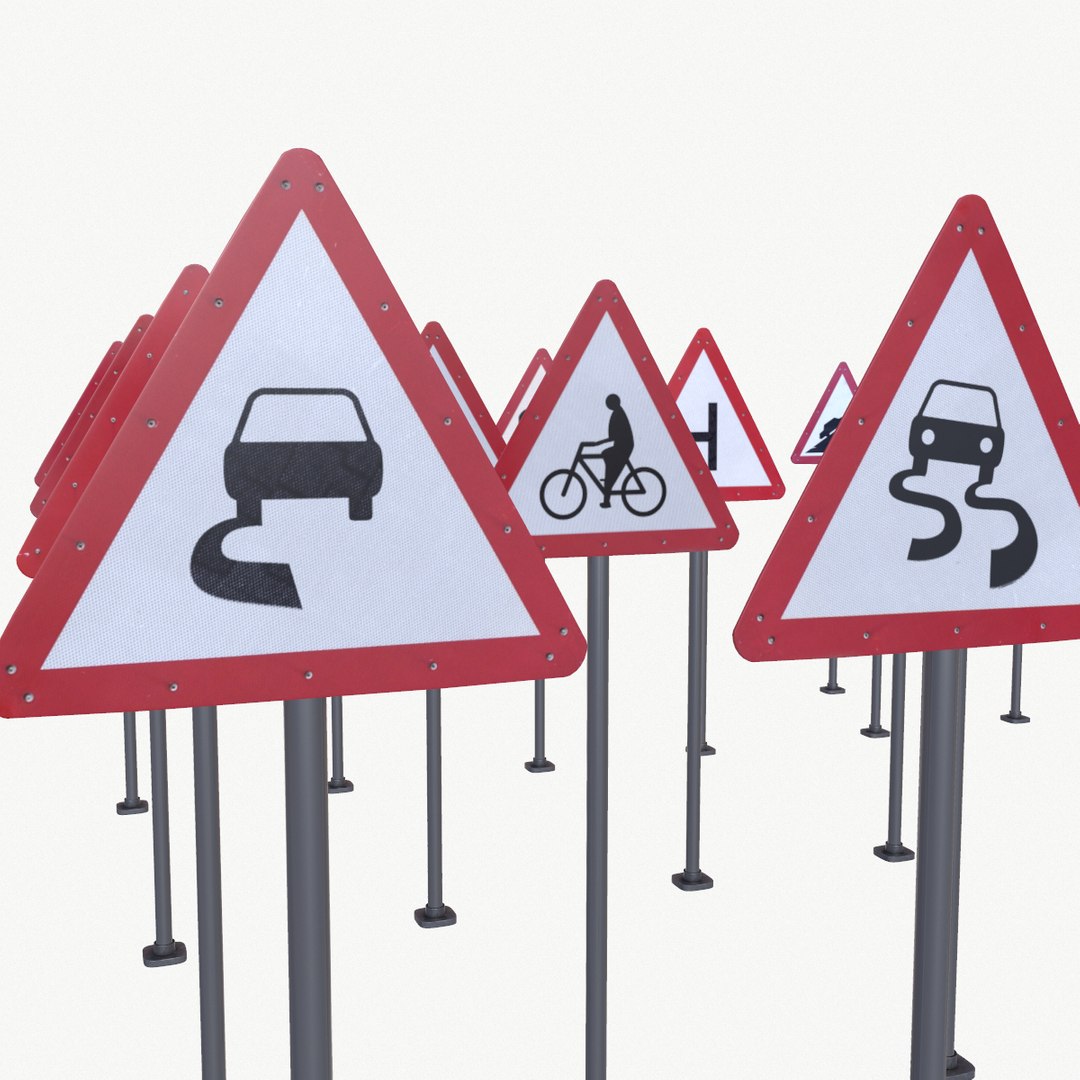 3D road sign pack 1 model - TurboSquid 1414521