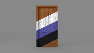 Door Wood PBR Low Poly Low-poly