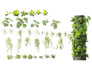 3D Vertical Garden - Tropical Spiral Column Green Wall