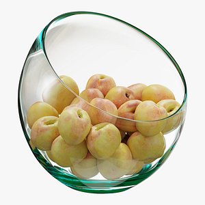 3D Large Slant Fruit Bowl peach