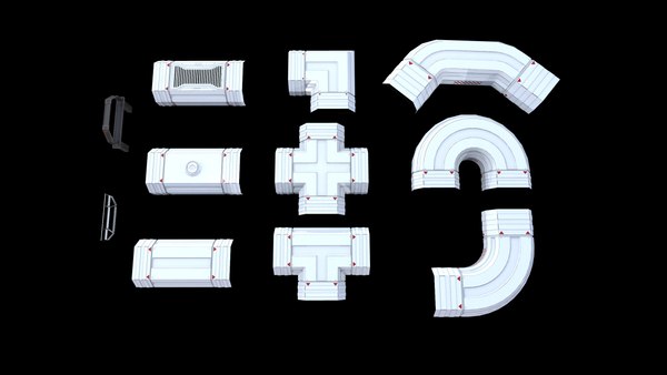 modular duct pack sci-fi model