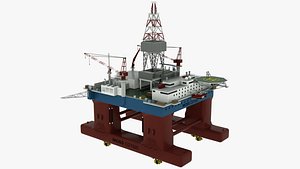 floating drilling rig 3D model