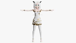 Fox Girl Cartoon 3D