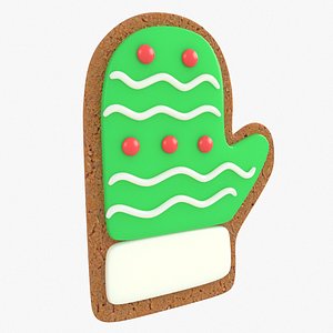 3D gingerbread glove christmas cookie