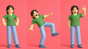 Minimal Cartoon Man Character 3D model