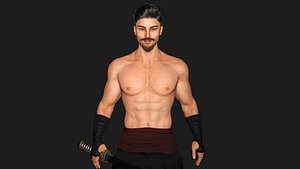 3D AAA 3D REALISTIC CHARACTER - MUSCULAR MAN KUNGFU OUTFIT