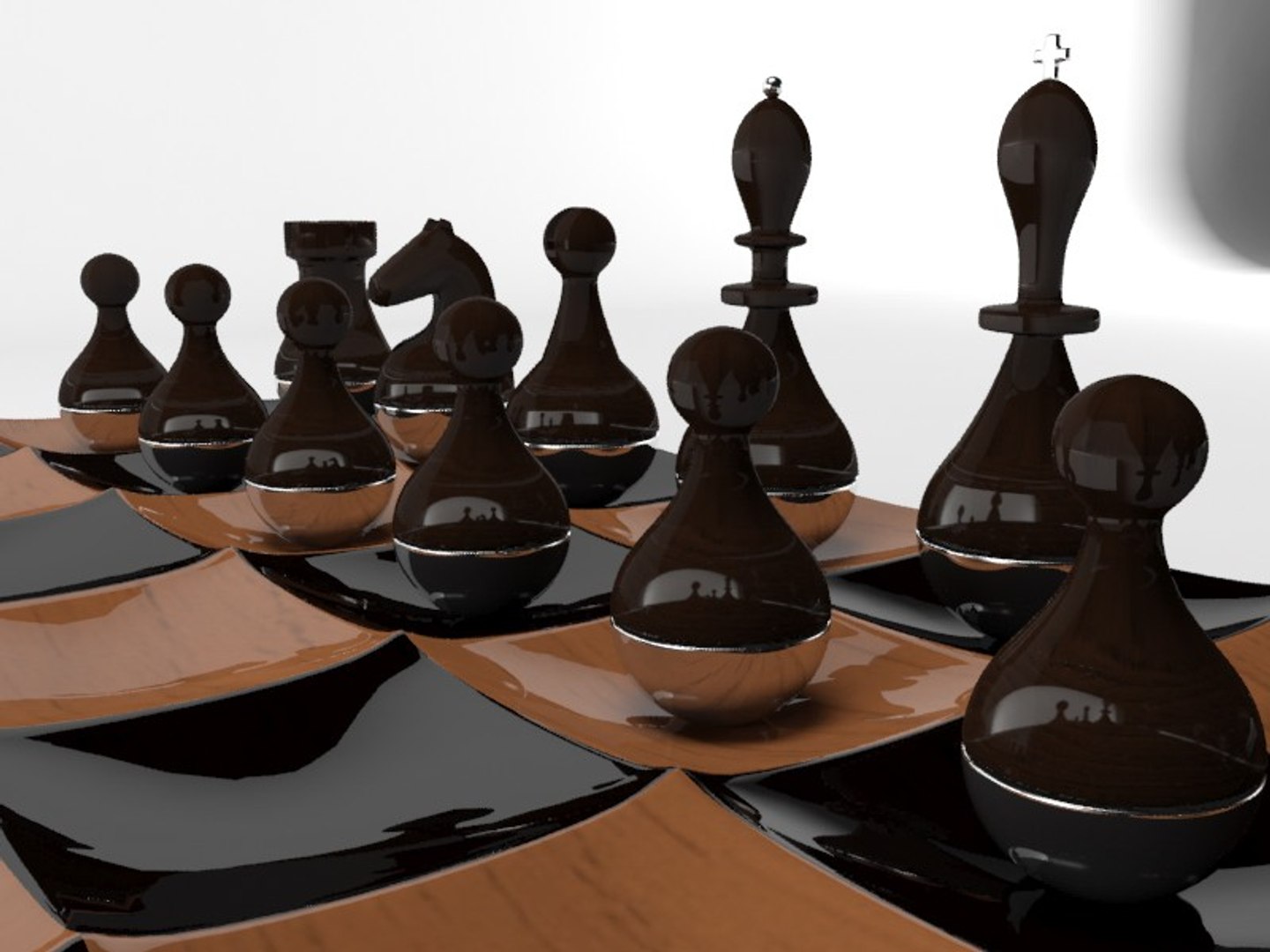 3d max rounded special chess set