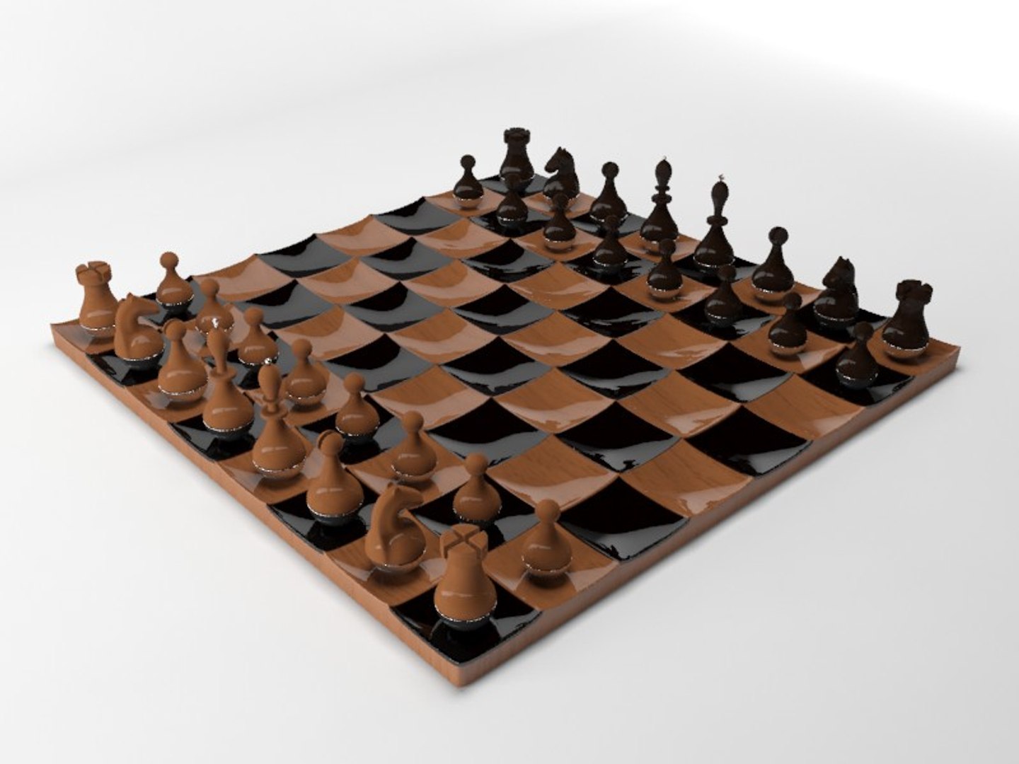 3d max rounded special chess set