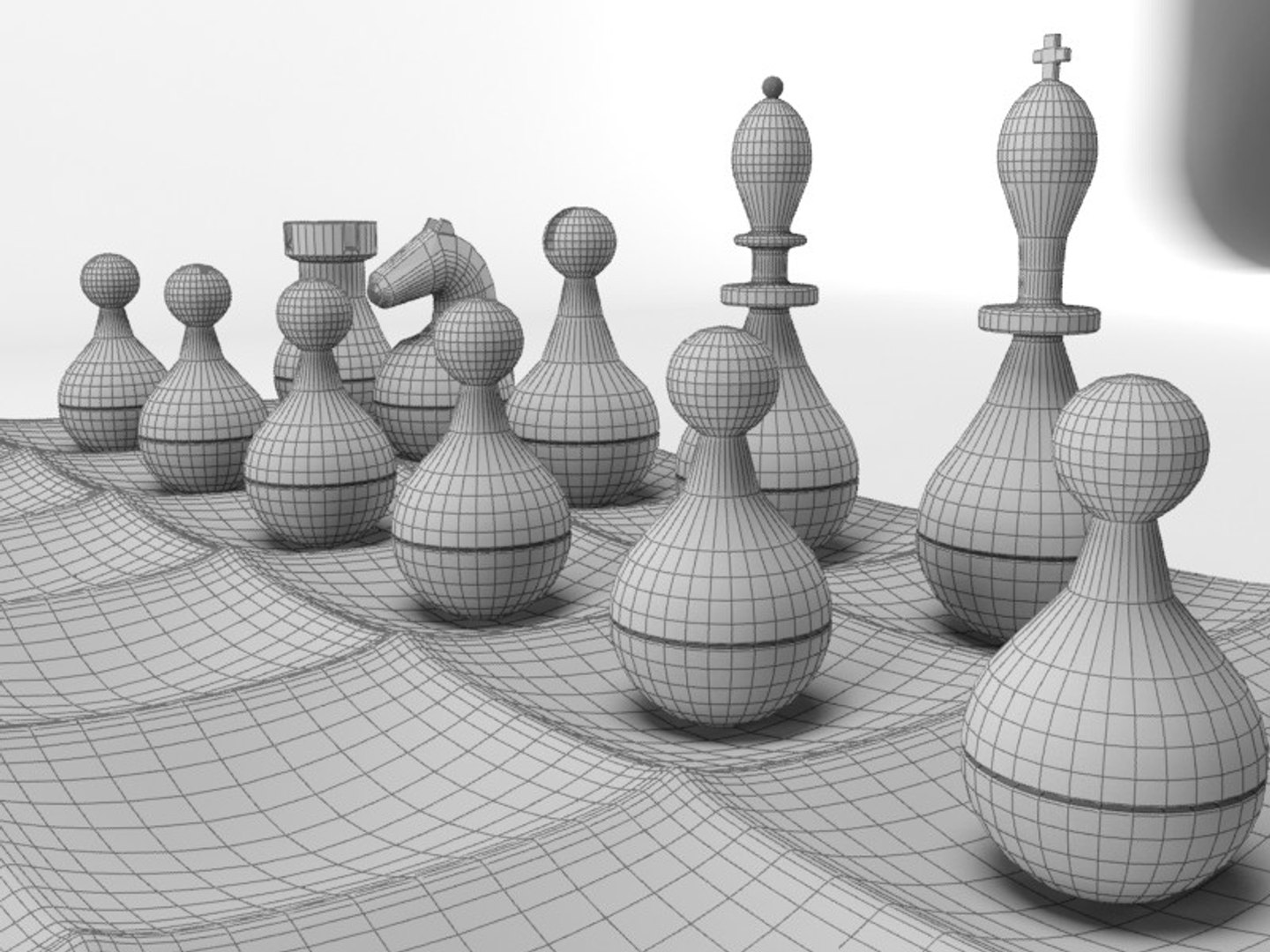 3d max rounded special chess set