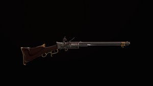 flintlock revolver rifle 3D model