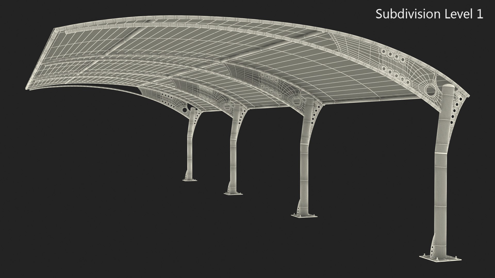 3D model Car Parking Shed - TurboSquid 1911685