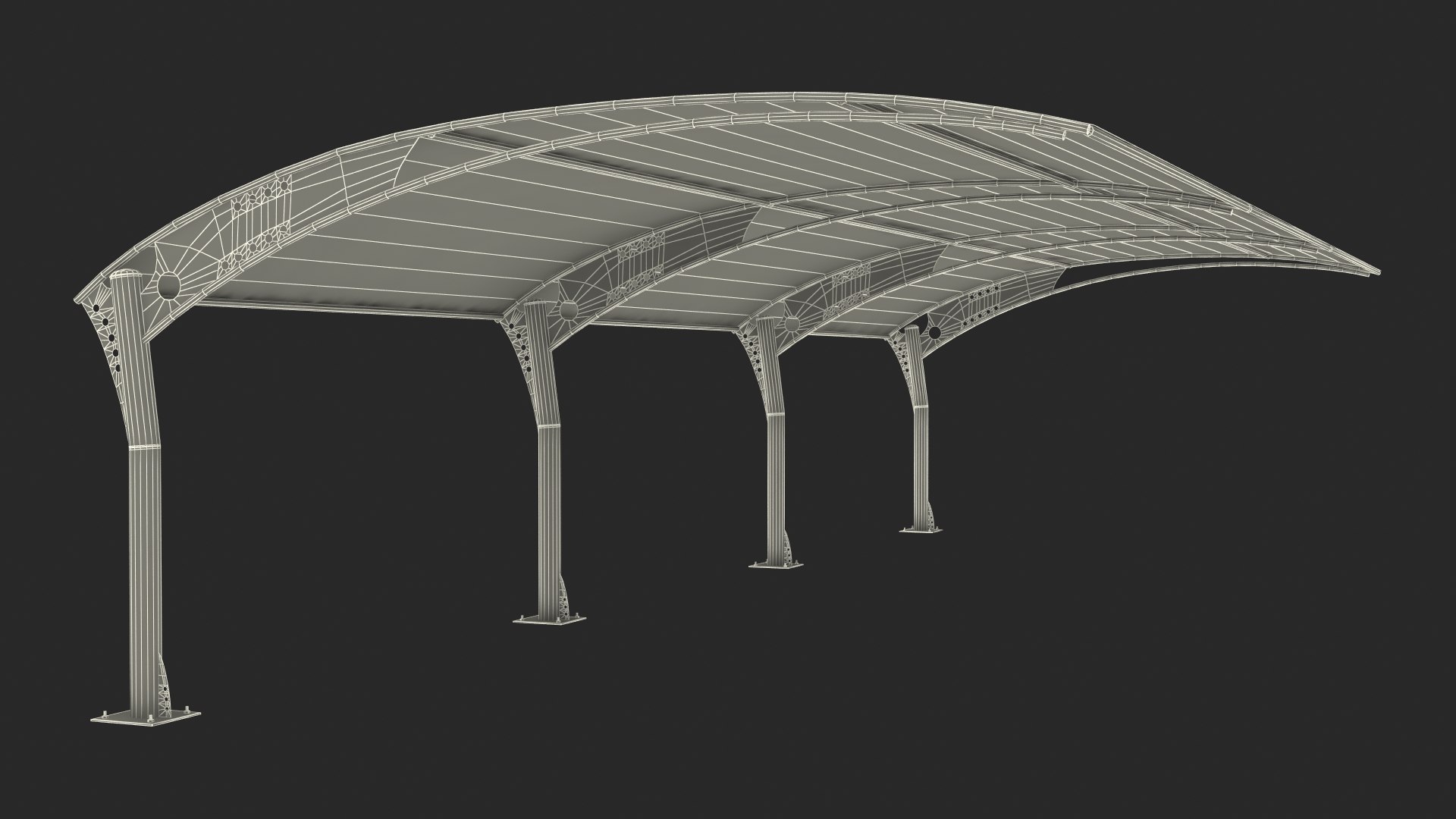 3D model Car Parking Shed - TurboSquid 1911685