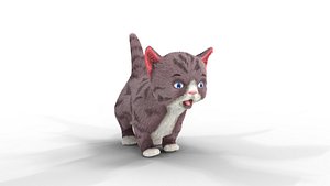 3D model Fur Cute Cat kitten Cartoon