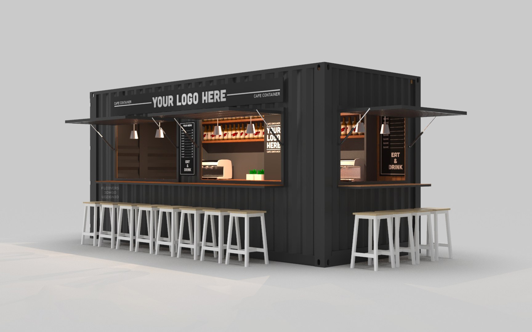 Cafe Container 1 3D - TurboSquid 1594365