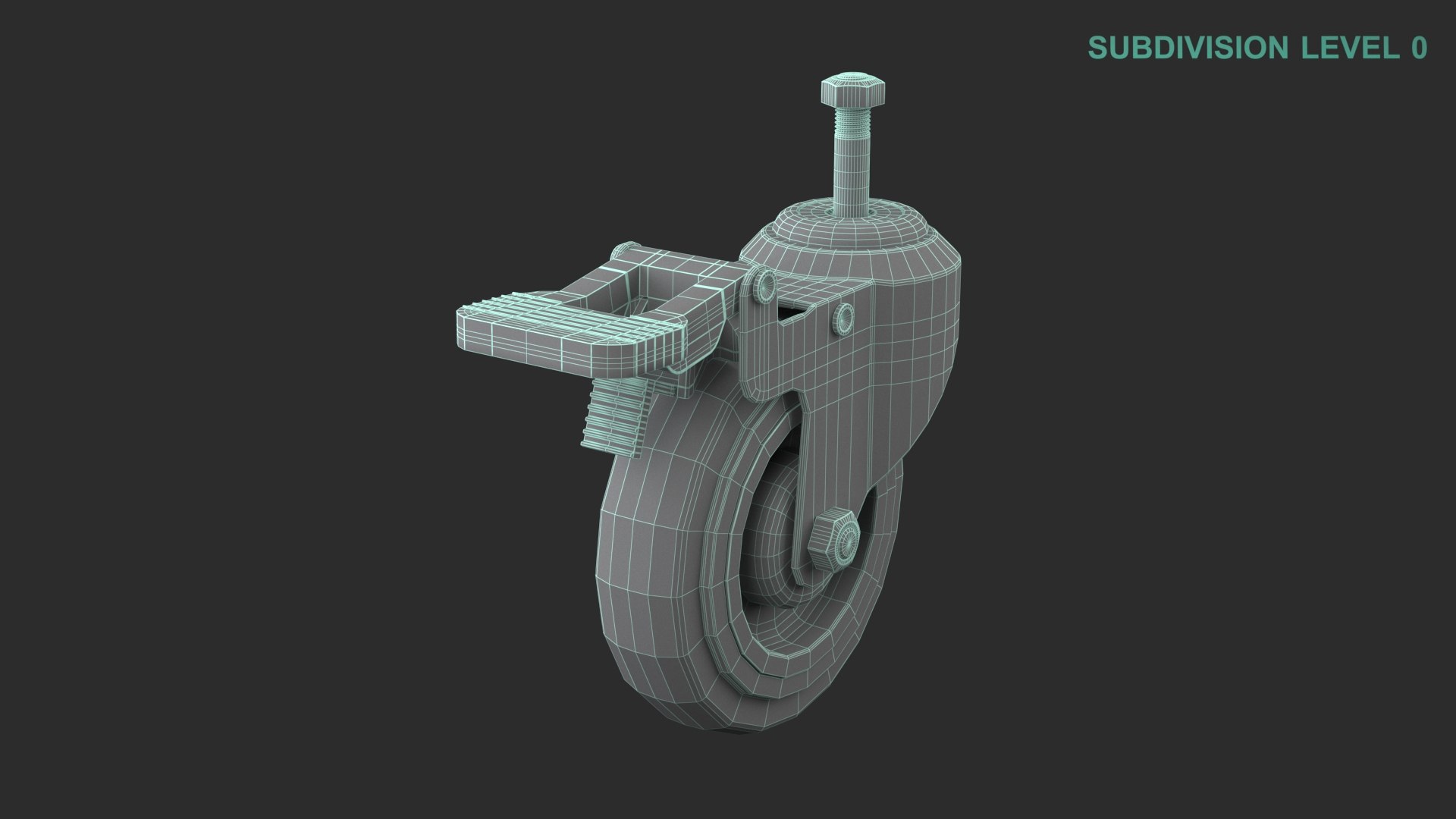 3D Caster Wheel model https://p.turbosquid.com/ts-thumb/OR/LIQGNE/Fg/wireframe0007/jpg/1706773641/1920x1080/fit_q87/8cd6bf69e2fd5633279d058d03e88523e8e81c0e/wireframe0007.jpg