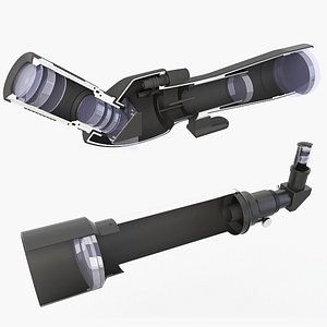 Refracting Telescope and Spotting Scope Cross Section v6