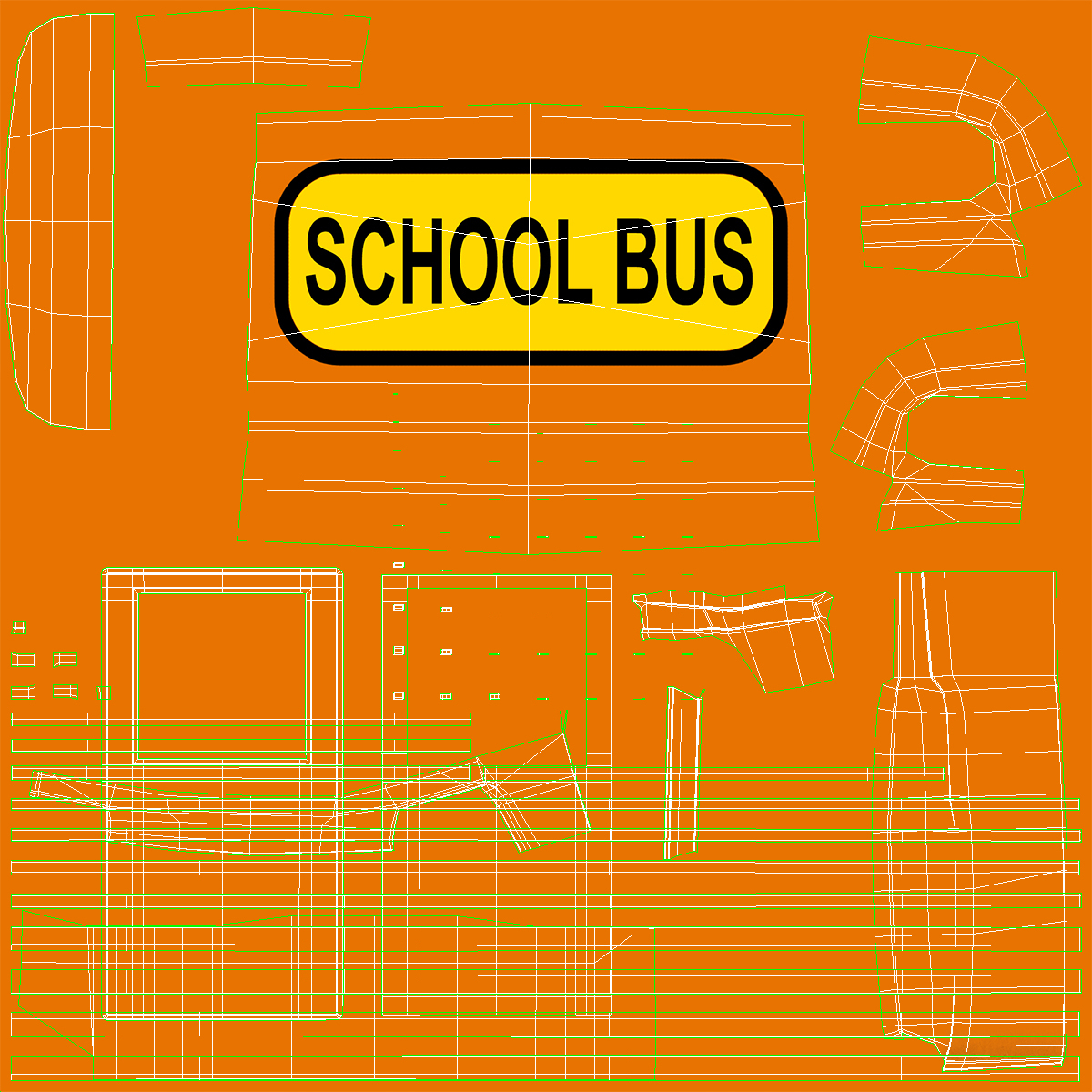 3d small school bus model