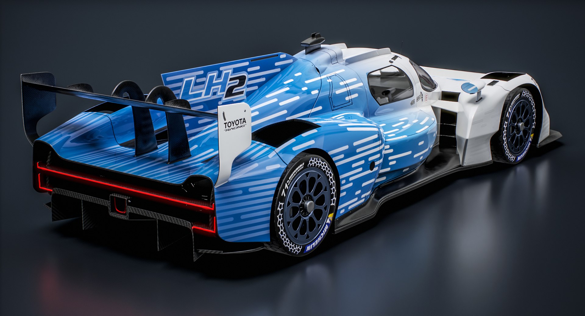 Toyota TR LH2 Hydrogen 2026 WEC H2 Hypercar 3D model https://p.turbosquid.com/ts-thumb/OR/V72ghL/gQ/screenshot_002/jpg/1783535581/1920x1080/fit_q87/f95f292e06ba578b888aedb432620e71094d6747/screenshot_002.jpg