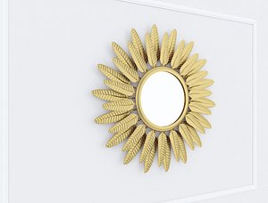 Decorative Metal Mirror plants with gold m9
