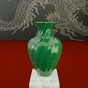 low poly nephrite jade vase