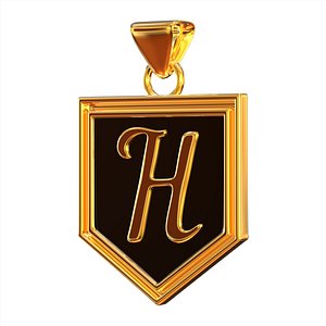 3D model Letter H Pendant